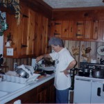 My beloved Nanny.  Date uncertain, but it was probably on a visit Charlotte and I made.  She was frying chicken.
